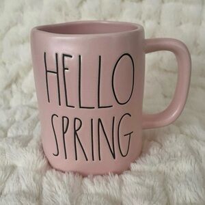 Rae Dunn Pink Hello Spring Ceramic Mug